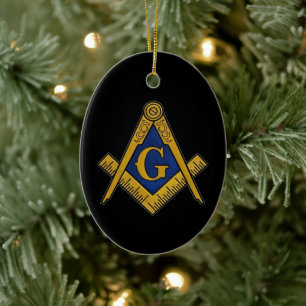 Freemason Masonic Square och Compass Freemasonry Julgransprydnad Keramik