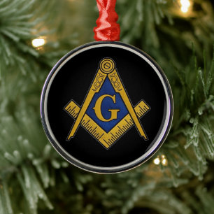 Freemason Masonic Square och Compass Freemasonry Julgransprydnad Metall