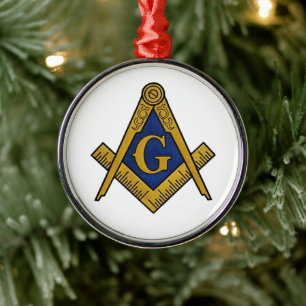 Freemason Masonic Square och Compass Freemasonry Julgransprydnad Metall