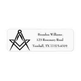 Freemason Masonic Square och Compass Returadress Etikett