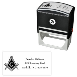 Freemason Masonic Square och Compass Självfärgande Stämpel