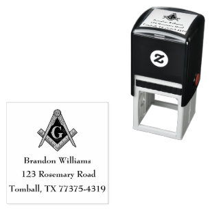 Freemason Masonic Square och Compass Självfärgande Stämpel