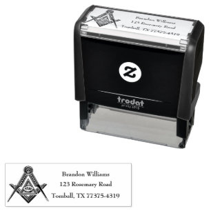 Freemason Masonic Square och Compass Självfärgande Stämpel