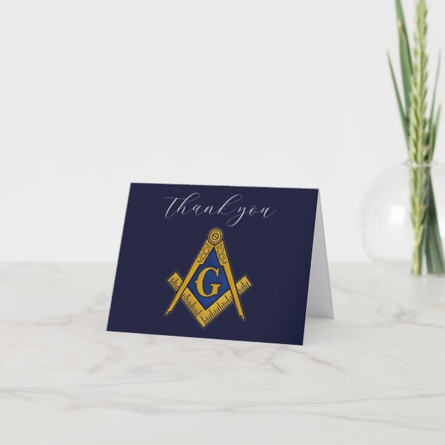 Freemason Masonic Square och Compass Tack Kort (Framsida)