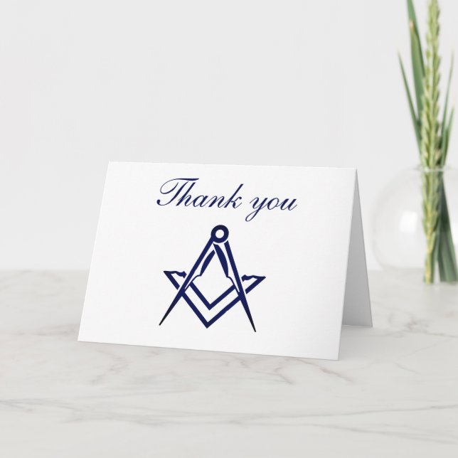Freemason Masonic Square och Compass Tack Kort (Framsida)