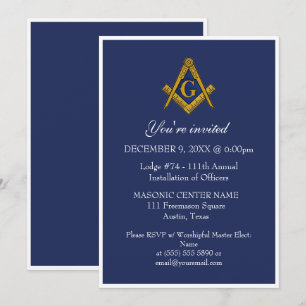 Freemason Masonry Black Masonic Inbjudningar