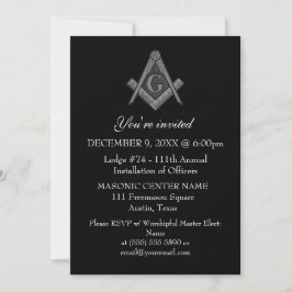 Freemason Masonry Black Masonic Inbjudningar