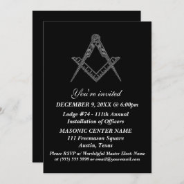 Freemason Masonry Black Masonic Inbjudningar