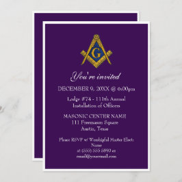 Freemason Masonry Black Masonic Lila Inbjudningar