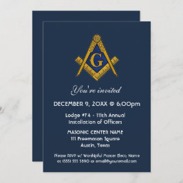 Freemason Masonry Navy Blue Inbjudningar