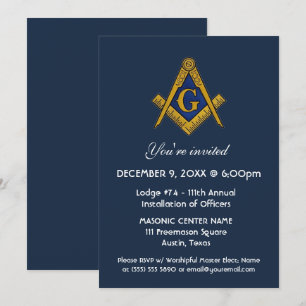 Freemason Masonry Navy Blue Inbjudningar