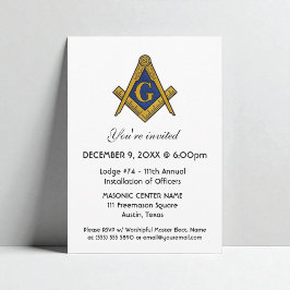 Freemason Masonry Square och Compass Masonic Mason Inbjudningar