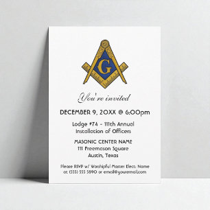 Freemason Masonry Square och Compass Masonic Mason Inbjudningar