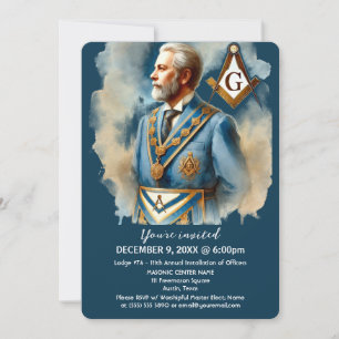 Freemason Masonry Square och Compass Masonic Mason Inbjudningar