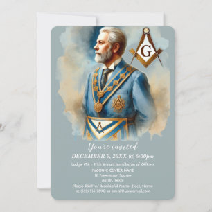 Freemason Masonry Square och Compass Masonic Mason Inbjudningar