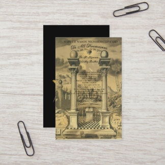 Freemason-medlemskort Visitkort