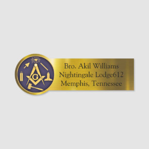 Freemason Namn bricka Namnbricka
