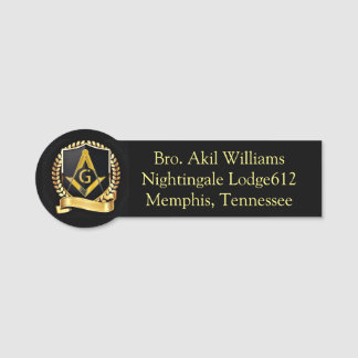 Freemason Namn bricka Namnbricka