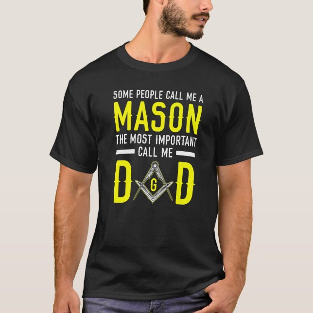 Freemason Pappa Masonic Fraternal Freemasonry Squa T Shirt (Framsida)