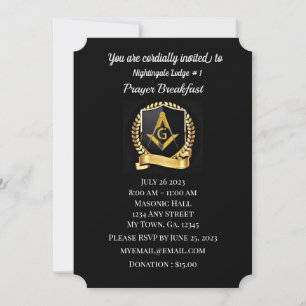Freemason Prayer Breakfast-inbjudan Inbjudningar