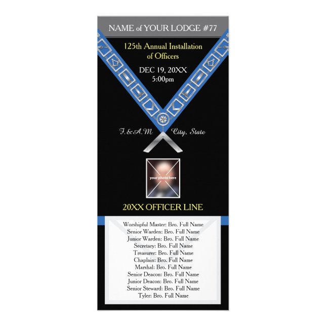 Freemason Program Guide - Installation av officera (Framsidan)