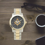 Freemason Square och Compass Charity Masonic guld Armbandsur<br><div class="desc">Så kom hit,  Freemason,  Square och Comass,  välgörenhet,  Masonic-symbolklocka.</div>