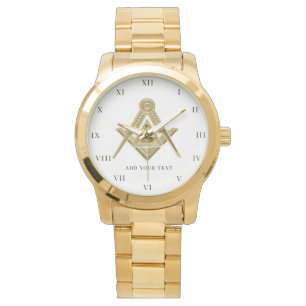 Freemason Square och Compass Charity Masonic guld Armbandsur
