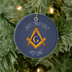 Freemason Square och Compass Charity Masonic Julgransprydnad Keramik