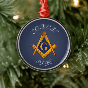Freemason Square och Compass Charity Masonic Julgransprydnad Metall