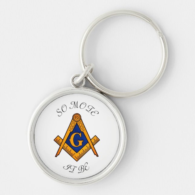 Freemason Square och Compass Charity Masonic Rund Silverfärgad Nyckelring (Framsidan)