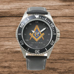 Freemason Square och Compass Charity Masonic Watch Armbandsur<br><div class="desc">Så kom hit,  Freemason,  Square och Comass,  välgörenhet,  Masonic-symbolklocka. Anpassa den med din egen text.</div>