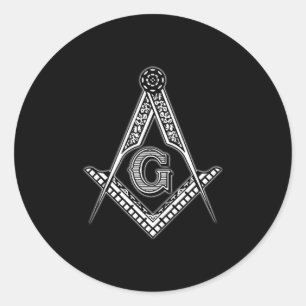 Freemason (svart) runt klistermärke