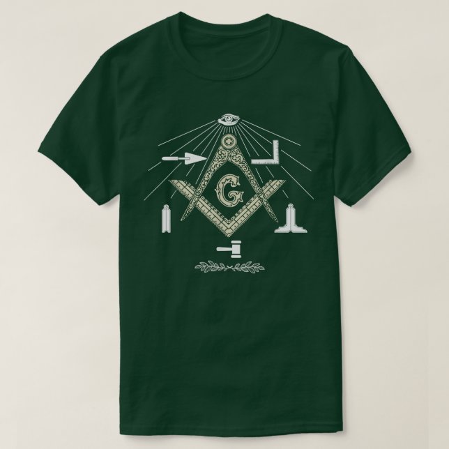 Freemason Verktyg med gudar alla som ser Öga Far D T Shirt (Design framsida)