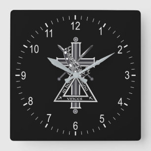 Freemasonic kor fyrkantig klocka