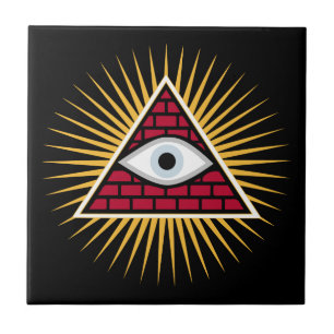 Freemasonic öga kakelplatta