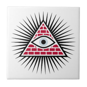 Freemasonic öga kakelplatta