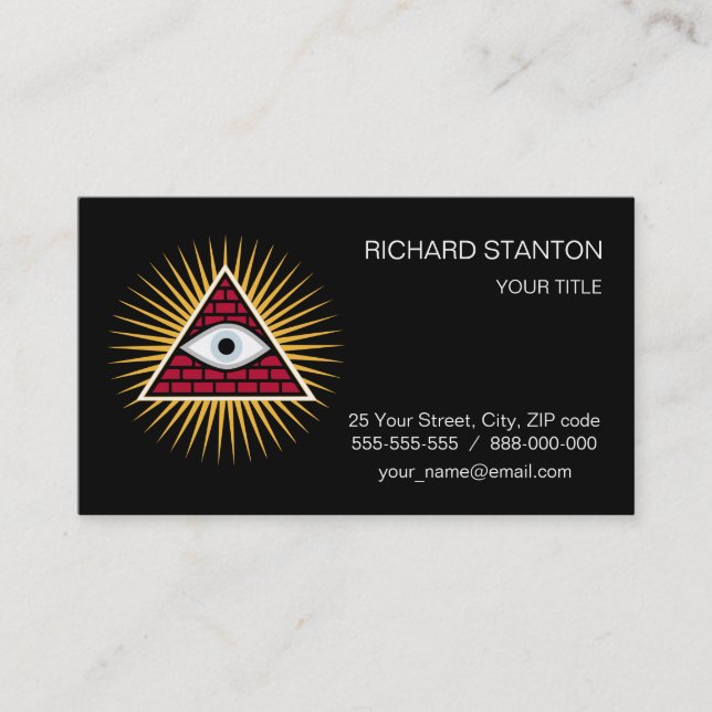 Freemasonic öga visitkort (Framsida)