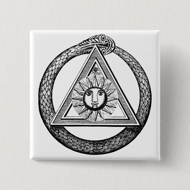 Freemasonry all Seeing Öga Masonic Symbol Knapp (Framsida)