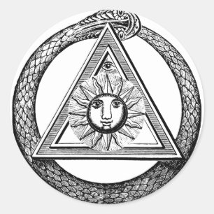 Freemasonry alla som ser Öga Masonisk symbol Runt Klistermärke