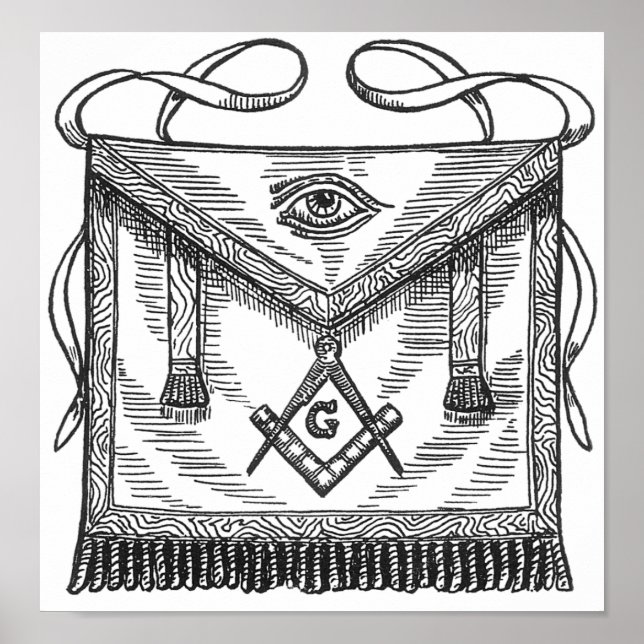 Freemasonry Blue Lodge Apron Poster (Framsidan)