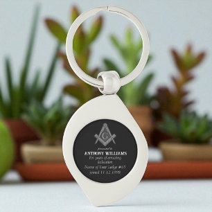 Freemasonry Freemason Masonic Swirl Silverfärgad Nyckelring