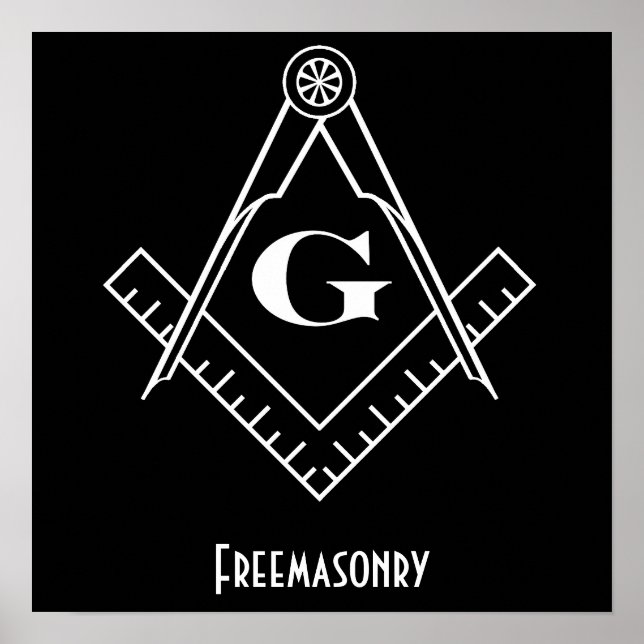Freemasonry Square och Compass Print Poster (Framsidan)