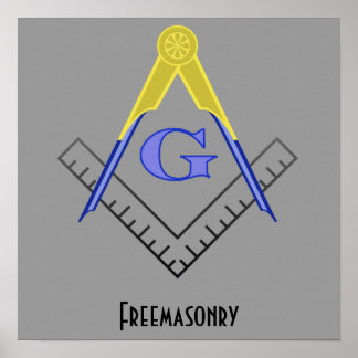 Freemasonry Square och Compass Print Poster