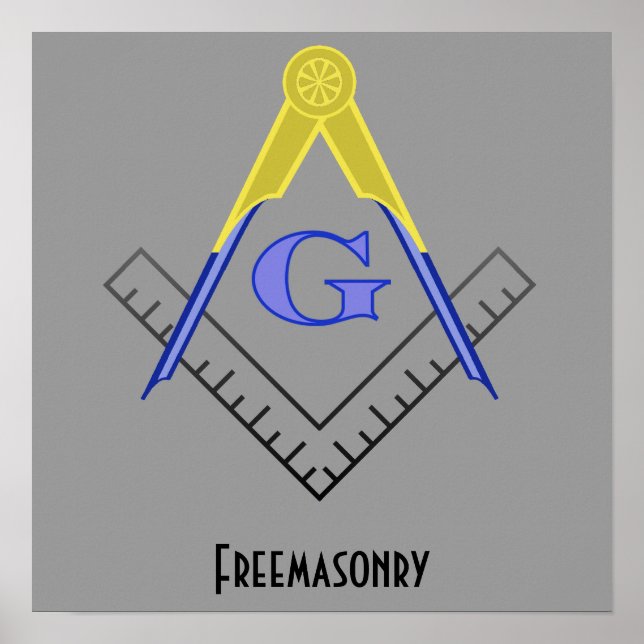 Freemasonry Square och Compass Print Poster (Framsidan)