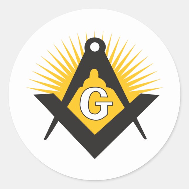 Freemasonry symbol runt klistermärke (Framsida)