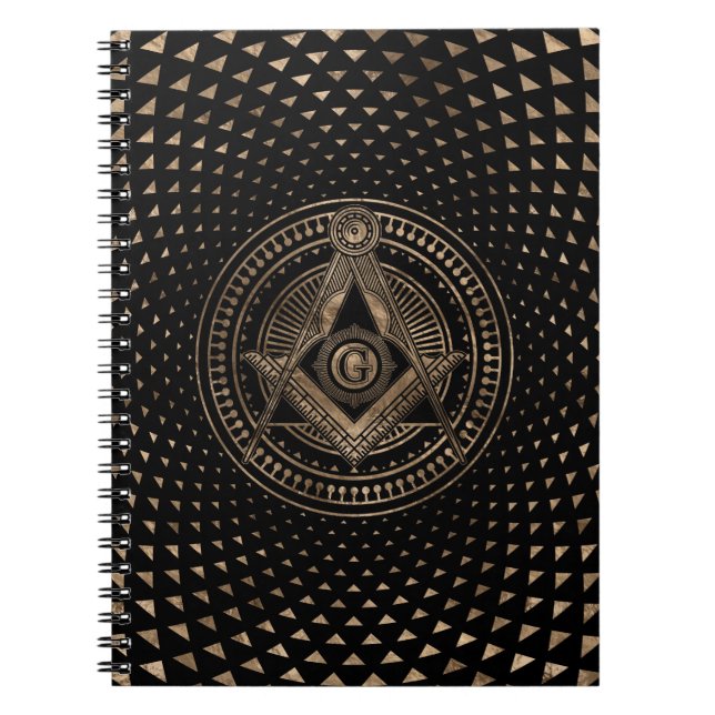 Freemasonry-symbolen Kvadratisk och Kompasserande Anteckningsbok (Framsidan)