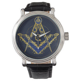 Freemasonry-symbolen Kvadratisk och Kompasserande Armbandsur