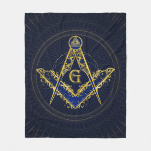 Freemasonry-symbolen Kvadratisk och Kompasserande Fleecefilt