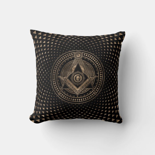 Freemasonry-symbolen Kvadratisk och Kompasserande Kudde (Framsida)