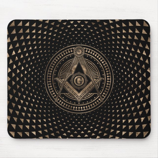 Freemasonry-symbolen Kvadratisk och Kompasserande Musmatta (Framsidan)
